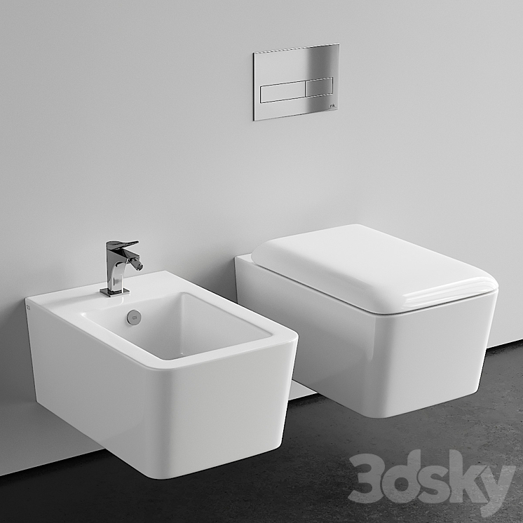 Gessi Rettangolo Wall-Hung WC 3DS Max - thumbnail 1