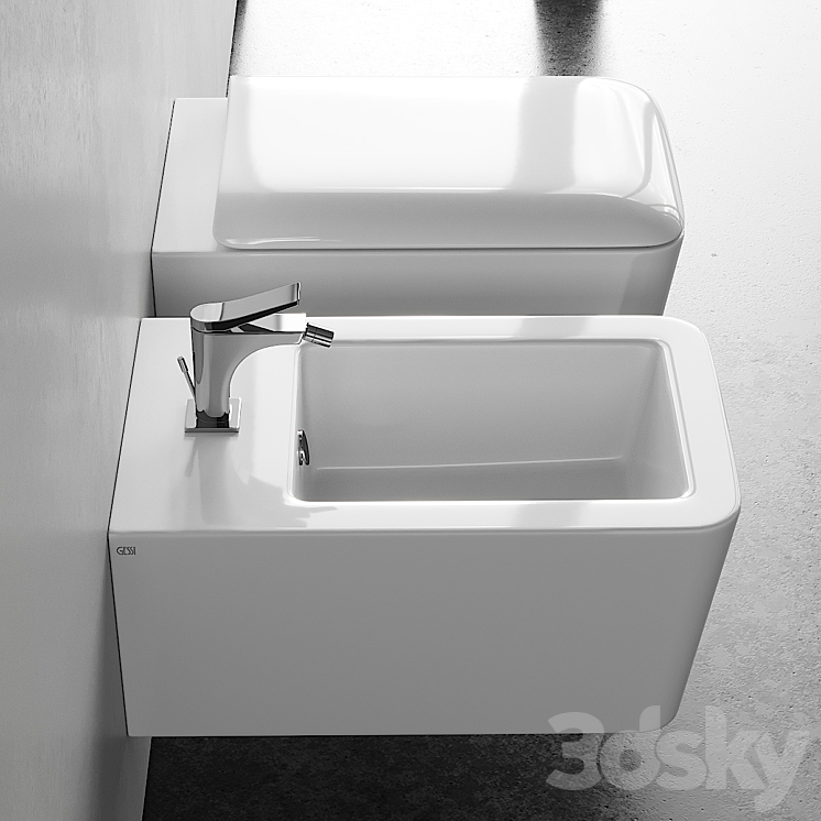 Gessi Rettangolo Wall-Hung WC 3DS Max - thumbnail 2