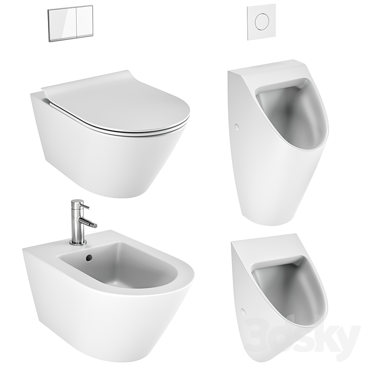 GSI Color Elements WC \/ Bidet \/ Urinals 3DS Max Model - thumbnail 1