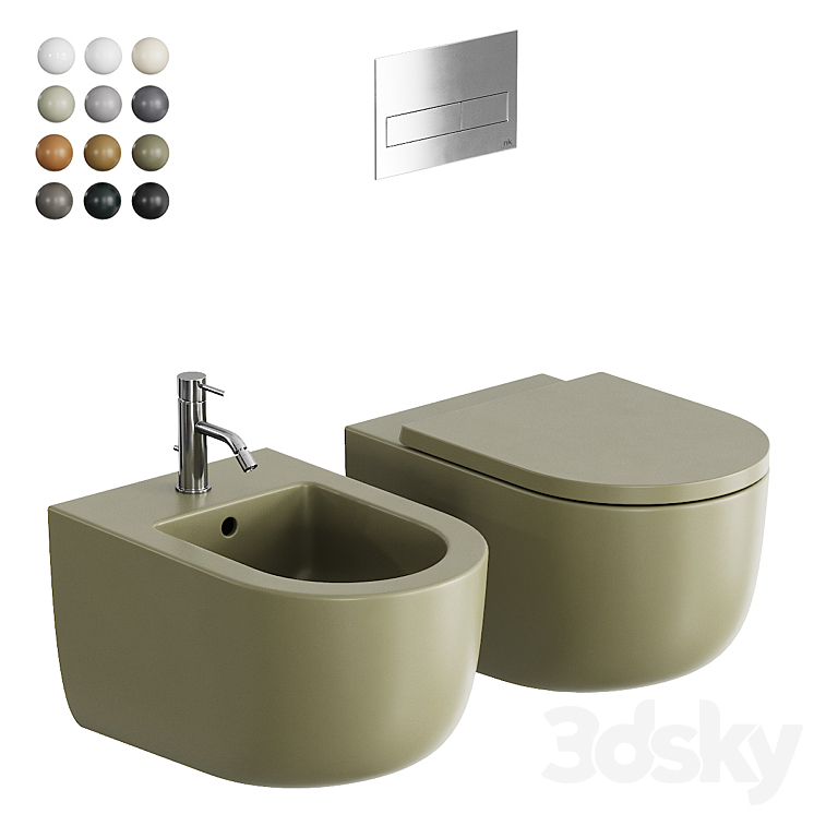 Hatria Futura Wall-Hung WC 3DS Max Model - thumbnail 1