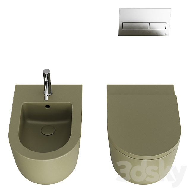 Hatria Futura Wall-Hung WC 3DS Max Model - thumbnail 3