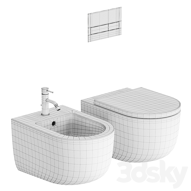 Hatria Futura Wall-Hung WC 3DS Max Model - thumbnail 5