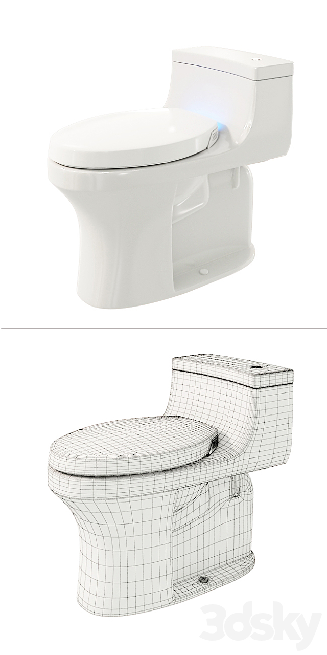 KOHLER “San Souci” toilet 3DS Max Model - thumbnail 3