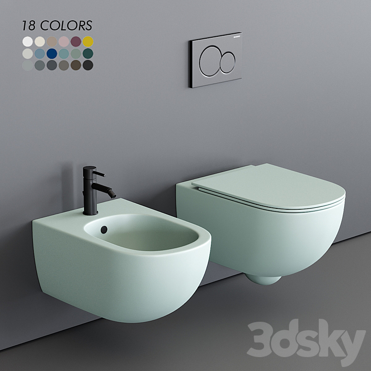 Nic Design Pin Wall-Hung WC 3DS Max - thumbnail 1