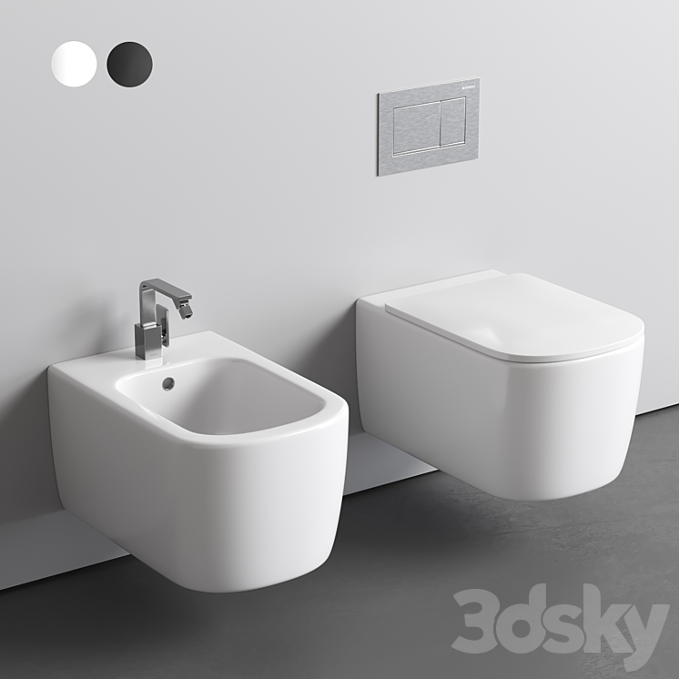 Nic Semplice wall hung WC 3DS Max Model - thumbnail 1