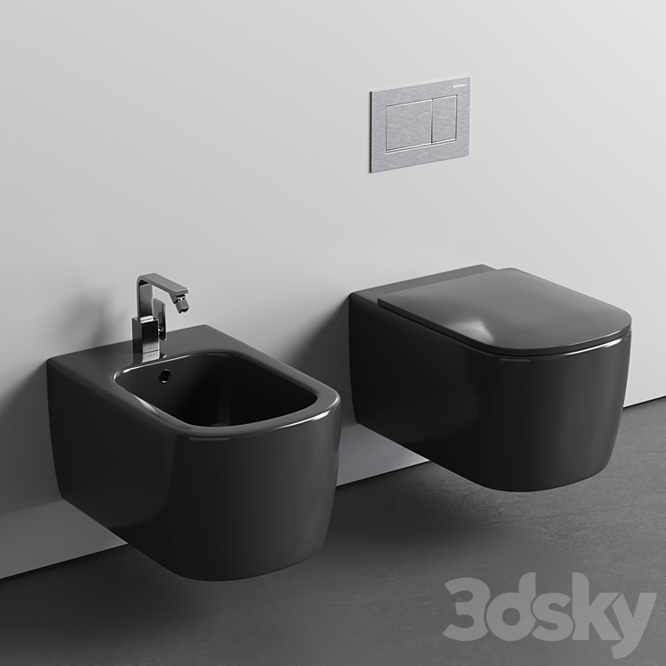 Nic Semplice wall hung WC 3DS Max Model - thumbnail 2