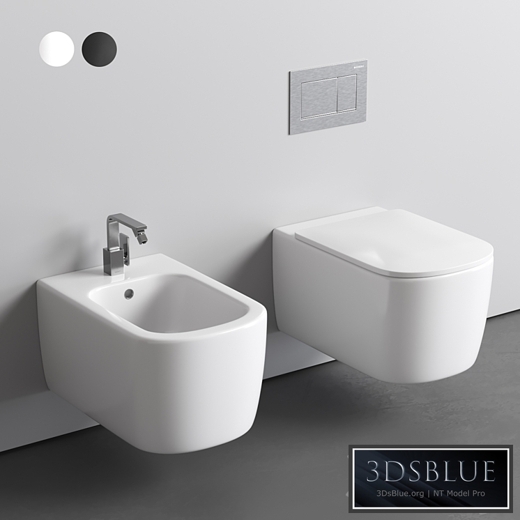 Nic Semplice wall hung WC 3DS Max - thumbnail 3