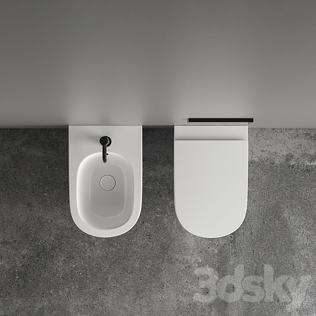 Nic Toilet and Bidet Pin Serie 3DS Max Model - thumbnail 4