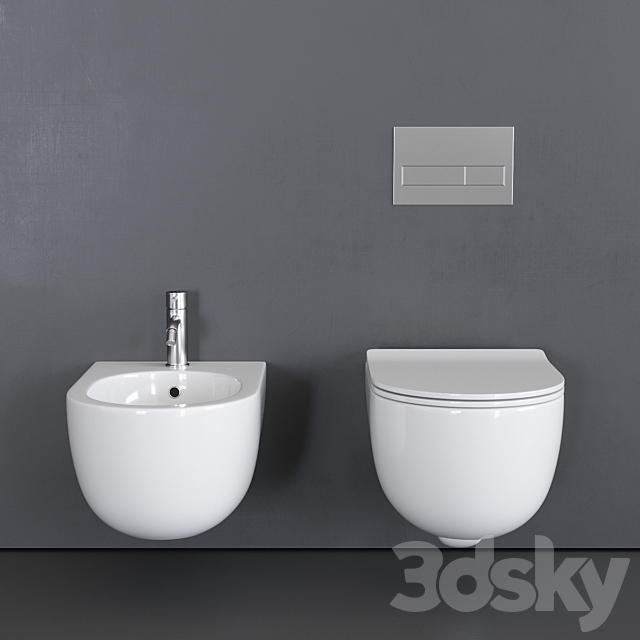 Olympia Ceramica Milady Wall-Hung WC 3DS Max Model - thumbnail 3