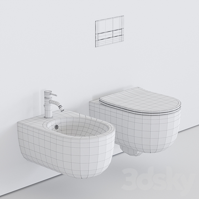 Olympia Ceramica Milady Wall-Hung WC 3DS Max Model - thumbnail 5