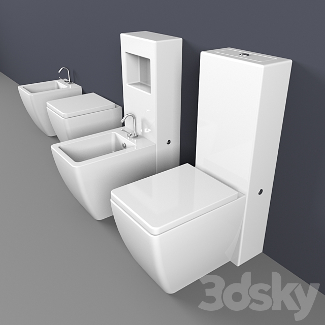 Outdoor toilet and bidet Kerasan Ego 3ds Max - thumbnail 1