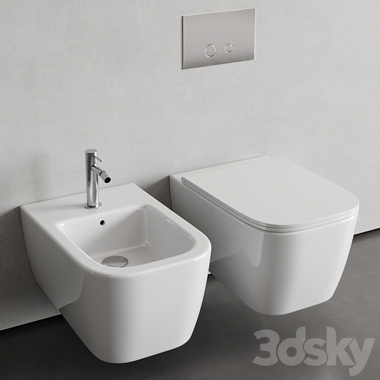 Rexa Design – Maybe.2 WC & Bidet 3DS Max Model - thumbnail 1