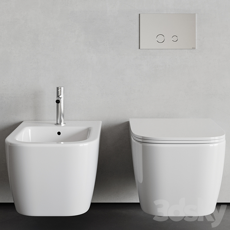 Rexa Design – Maybe.2 WC & Bidet 3DS Max Model - thumbnail 2