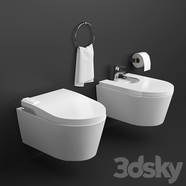 Roca Inspira Wellness Toilet and Bidet 3ds Max - thumbnail 1