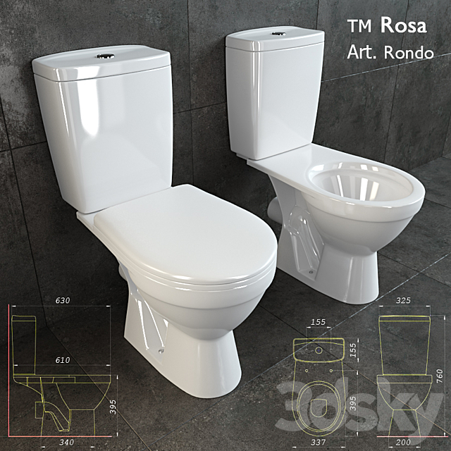 Rondo toilet 3DS Max Model - thumbnail 1