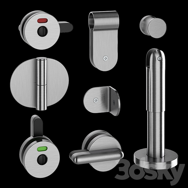 Sanitary partitions for public toilets FunderMax 1 (constructor) 3DS Max Model - thumbnail 4