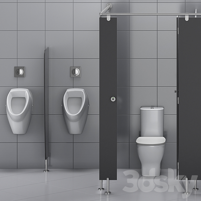 Sanitary partitions for public toilets FunderMax 1 (constructor) 3DS Max Model - thumbnail 5