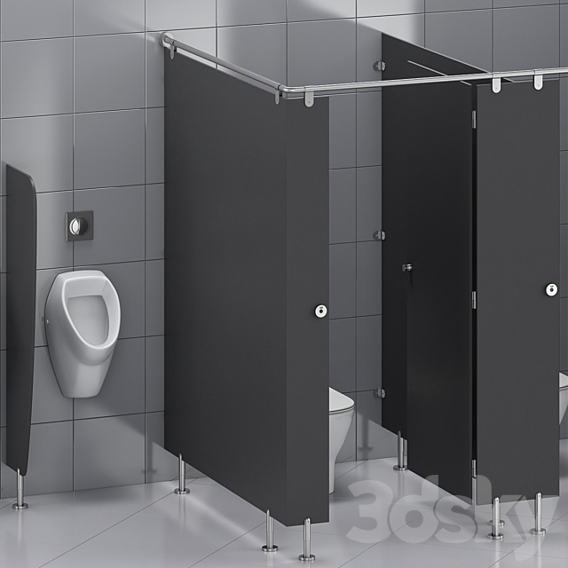 Sanitary partitions for public toilets FunderMax 1 (constructor) 3DS Max Model - thumbnail 6