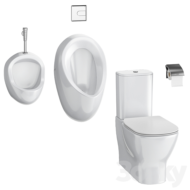 Sanitary partitions for public toilets FunderMax 3 3DS Max Model - thumbnail 6