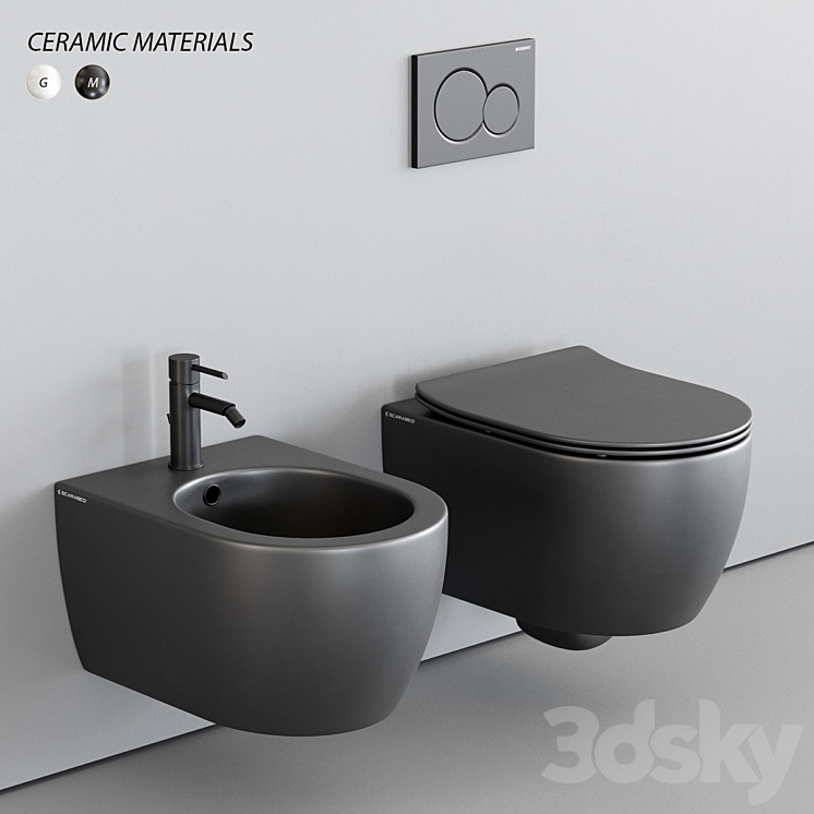 Scarabeo Ceramiche Moon Wall-Hung WC 3DS Max - thumbnail 1