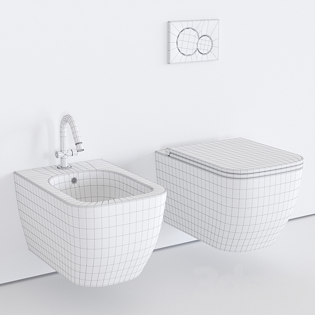 Scarabeo Ceramiche Teorema 2.0 Wall-Hung WC 3DS Max Model - thumbnail 3