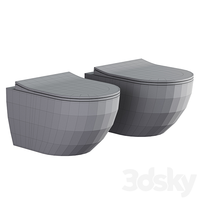 Sento Rim-ex wall hung toilet black 3ds Max - thumbnail 2