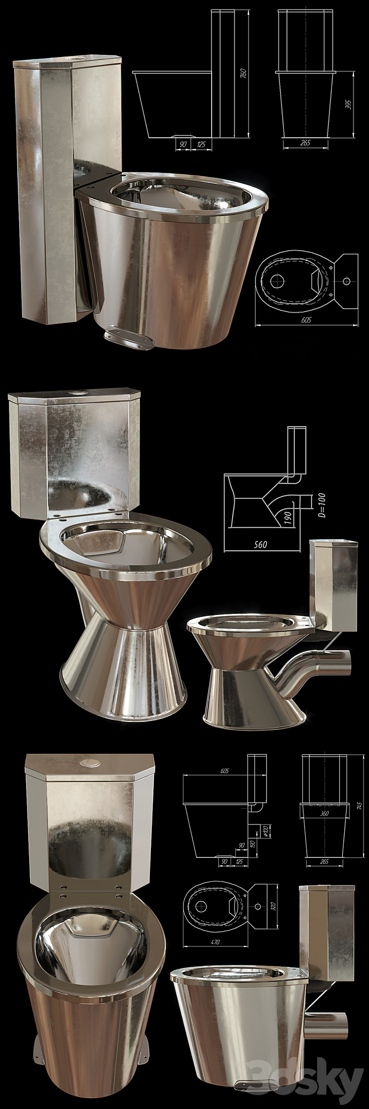 Set of anti-vandal plumbing Nersant \/ Nersant Anti-vandal Set 3DS Max - thumbnail 2