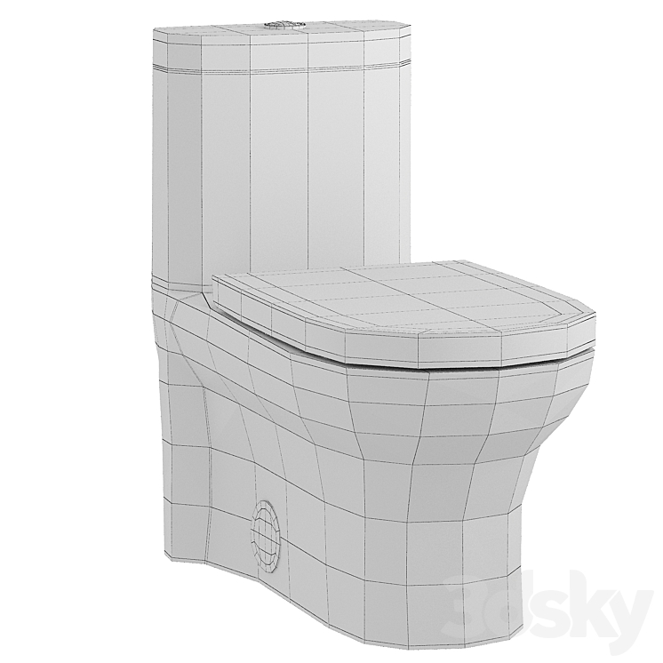 SM-1T108MB Monaco 1.28 GPF (Water Efficient) One-Piece Toilet (Seat Included) 3DS Max Model - thumbnail 2