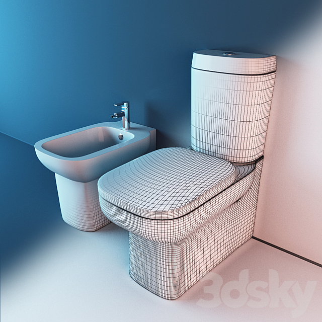 Squat toilet and bidet Jacob Delafon Replay 3ds Max - thumbnail 3