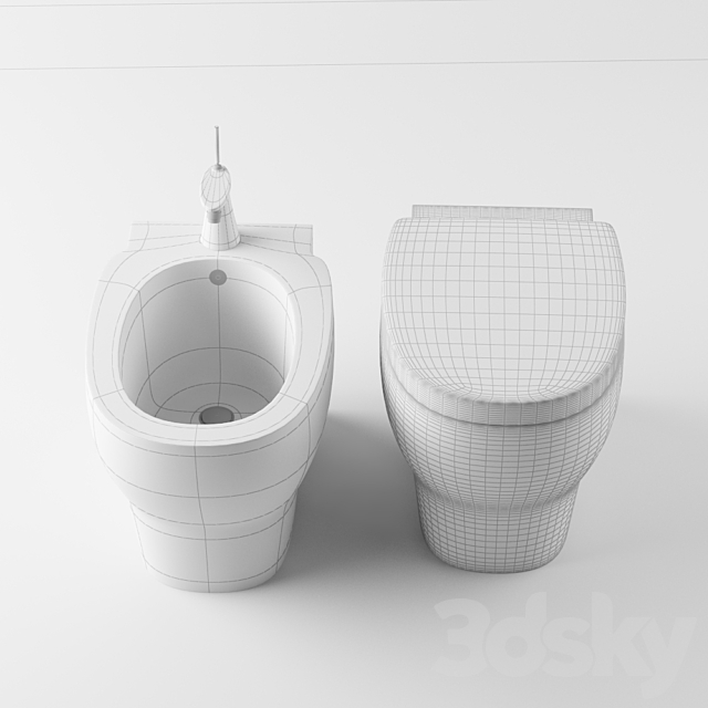 Suspended toilet and bidet Laufen Mimo 3ds Max - thumbnail 2