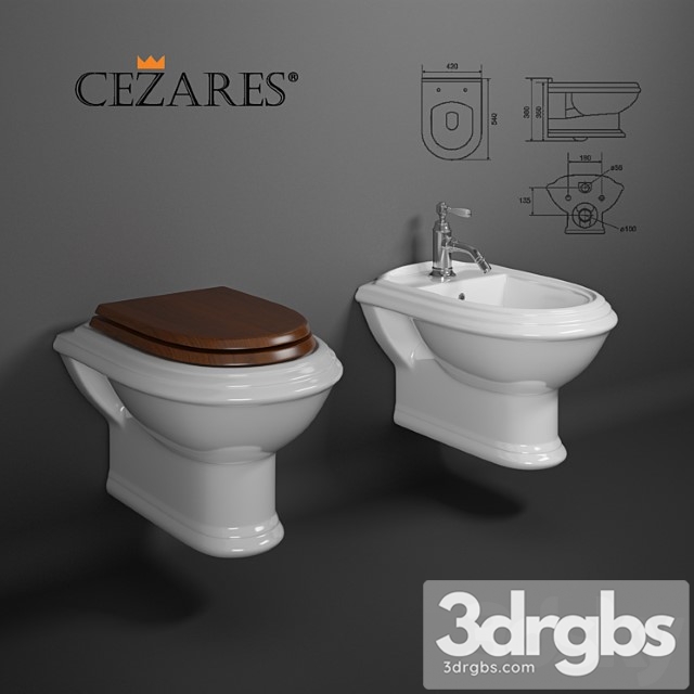 Suspended Toilet Bidet Cezares King Palace 3dsmax Download - thumbnail 1