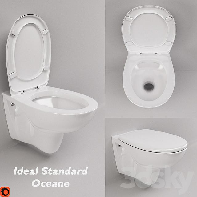 Suspended toilet bowl Ideal Standard Oceane 3ds Max - thumbnail 1