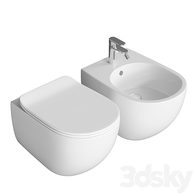 Toilet and bidet Artceram FILE 2.0 3ds Max - thumbnail 1