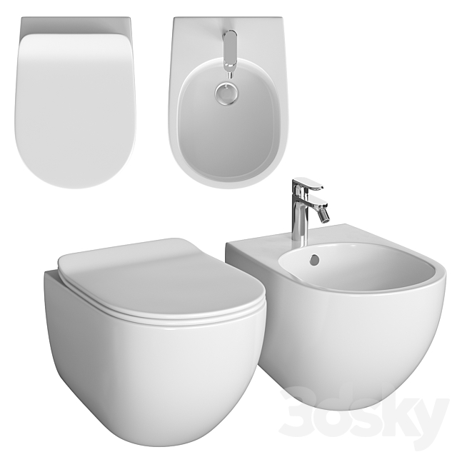 Toilet and bidet Artceram FILE 2.0 3ds Max - thumbnail 2