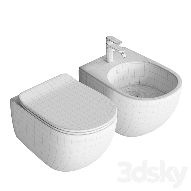 Toilet and bidet Artceram FILE 2.0 3ds Max - thumbnail 3