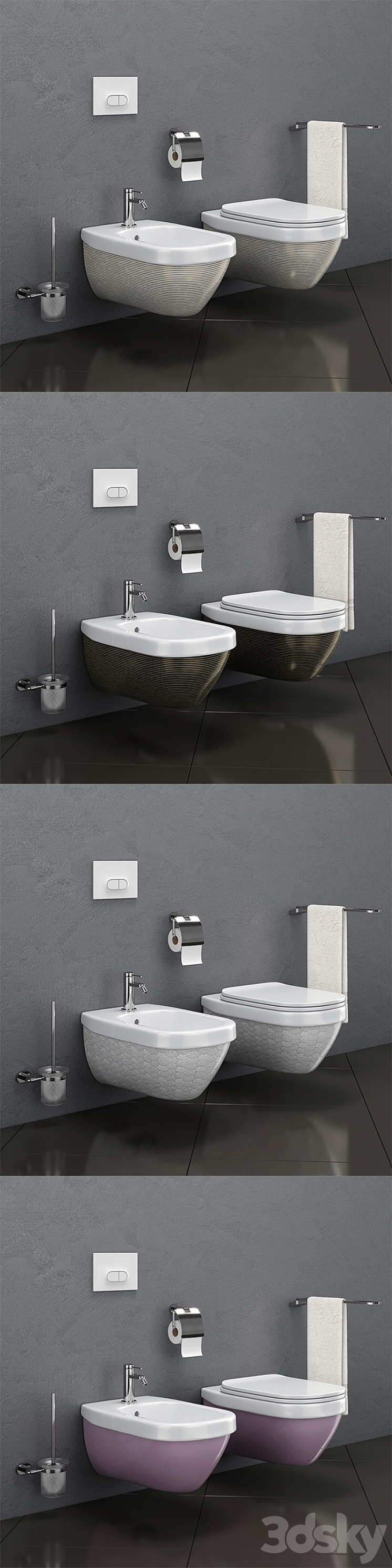 Toilet and bidet HATRIA | ABITO 3DS Max - thumbnail 2