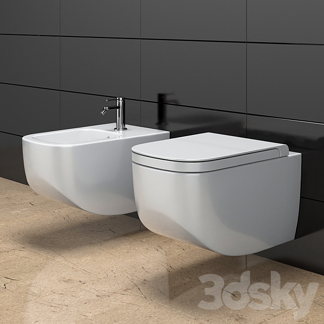 Toilet and bidet HATRIA Next 3ds Max - thumbnail 1