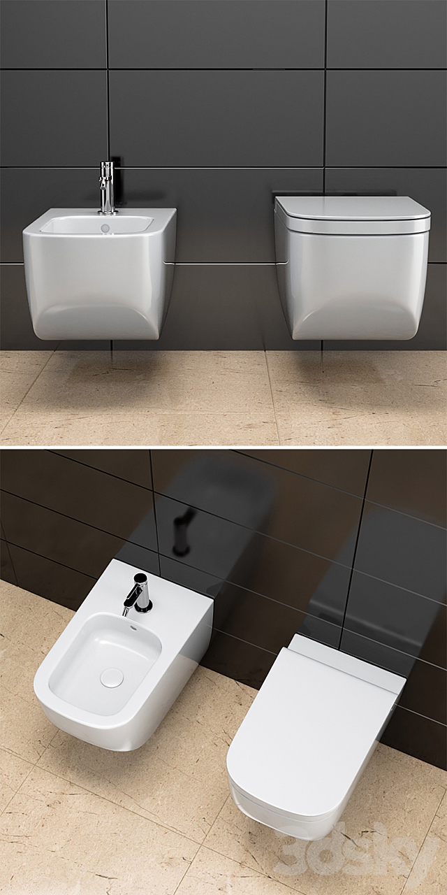 Toilet and bidet HATRIA Next 3ds Max - thumbnail 2