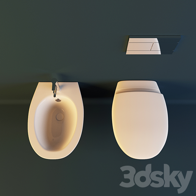 Toilet and bidet Jacob Delafon Presqu’ile 3DS Max Model - thumbnail 2