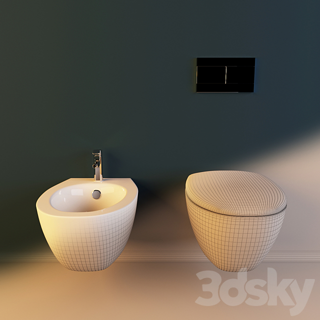 Toilet and bidet Jacob Delafon Presqu’ile 3DS Max Model - thumbnail 3