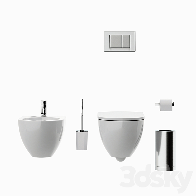 Toilet and bidet KERAMAG ACANTO 3DS Max Model - thumbnail 2