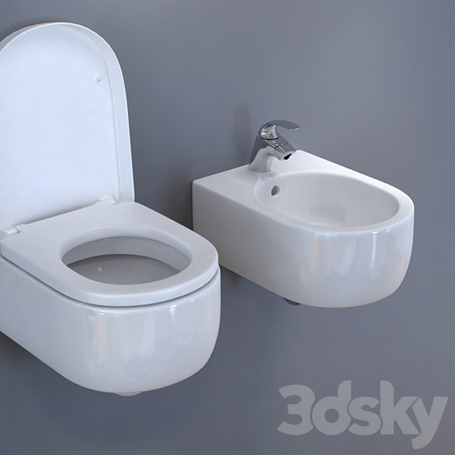 toilet and bidet Kerasan FLO 3DS Max Model - thumbnail 2