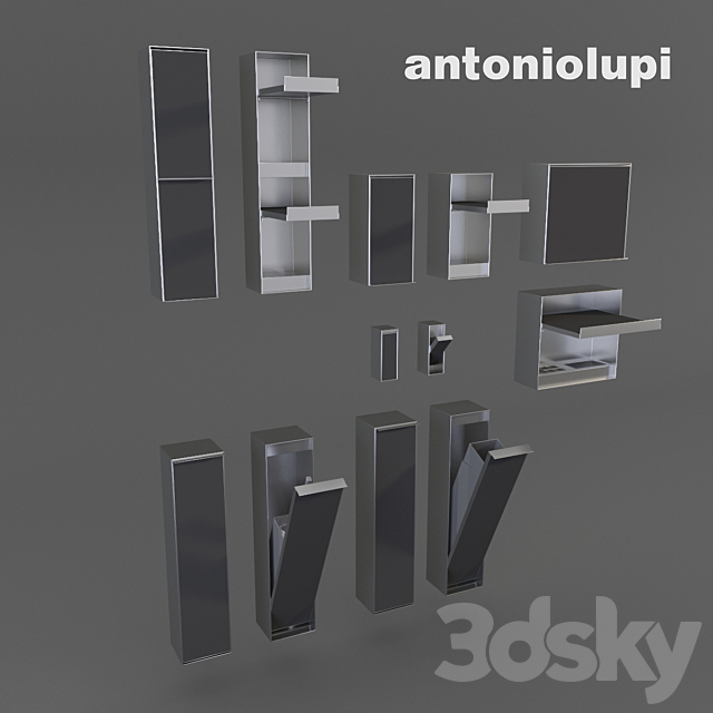 Toilet and bidet Komodo antonio lupi Sink Segno and accessories sesamo Design Arkimera 3DS Max Model - thumbnail 3