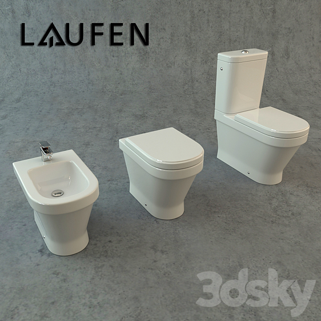 Toilet and bidet Laufen 3DS Max Model - thumbnail 1