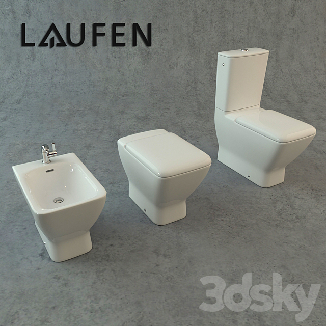 Toilet and bidet Laufen Palace 3ds Max - thumbnail 1