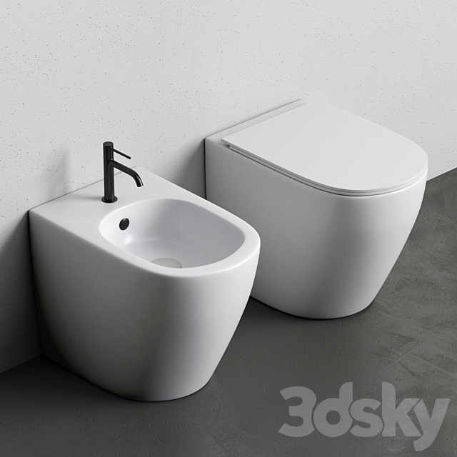 Toilet and Bidet PIN by Nic Design 3ds Max - thumbnail 1