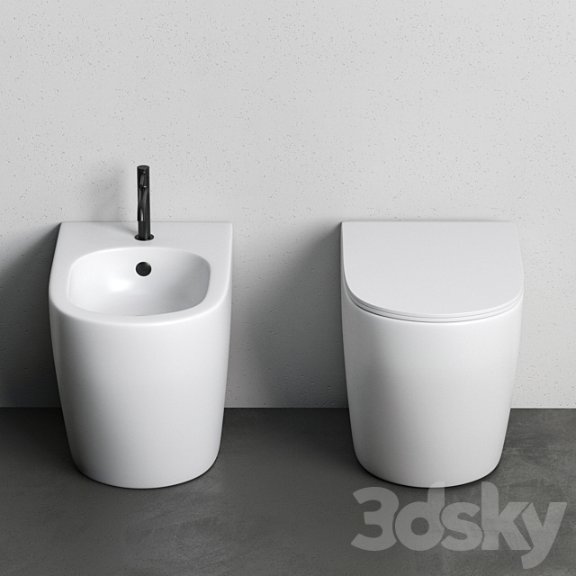 Toilet and Bidet PIN by Nic Design 3ds Max - thumbnail 3