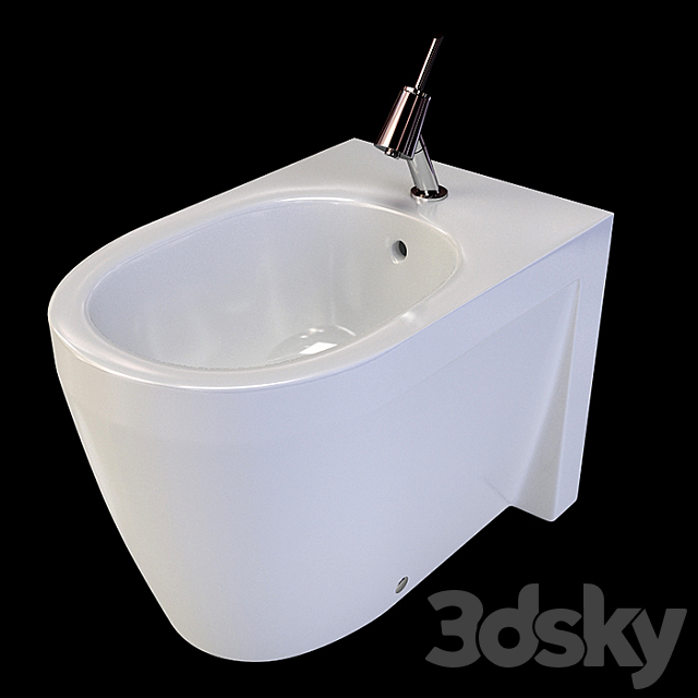 toilet bidet Duravit Starck 2 3ds Max - thumbnail 2