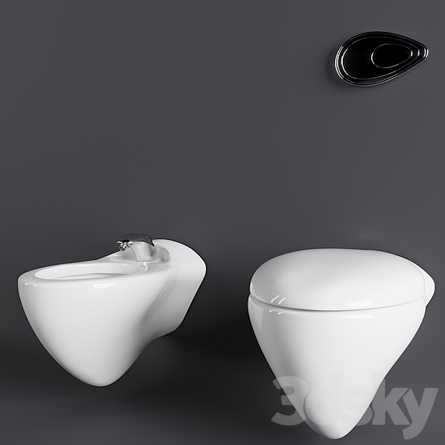 Toilet & Bidet Noken by Zaha Hadid 3ds Max - thumbnail 1