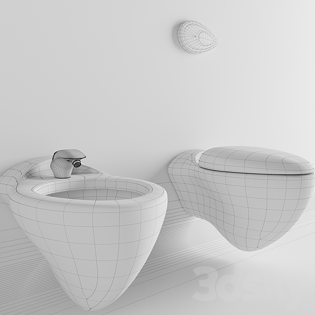 Toilet & Bidet Noken by Zaha Hadid 3ds Max - thumbnail 3